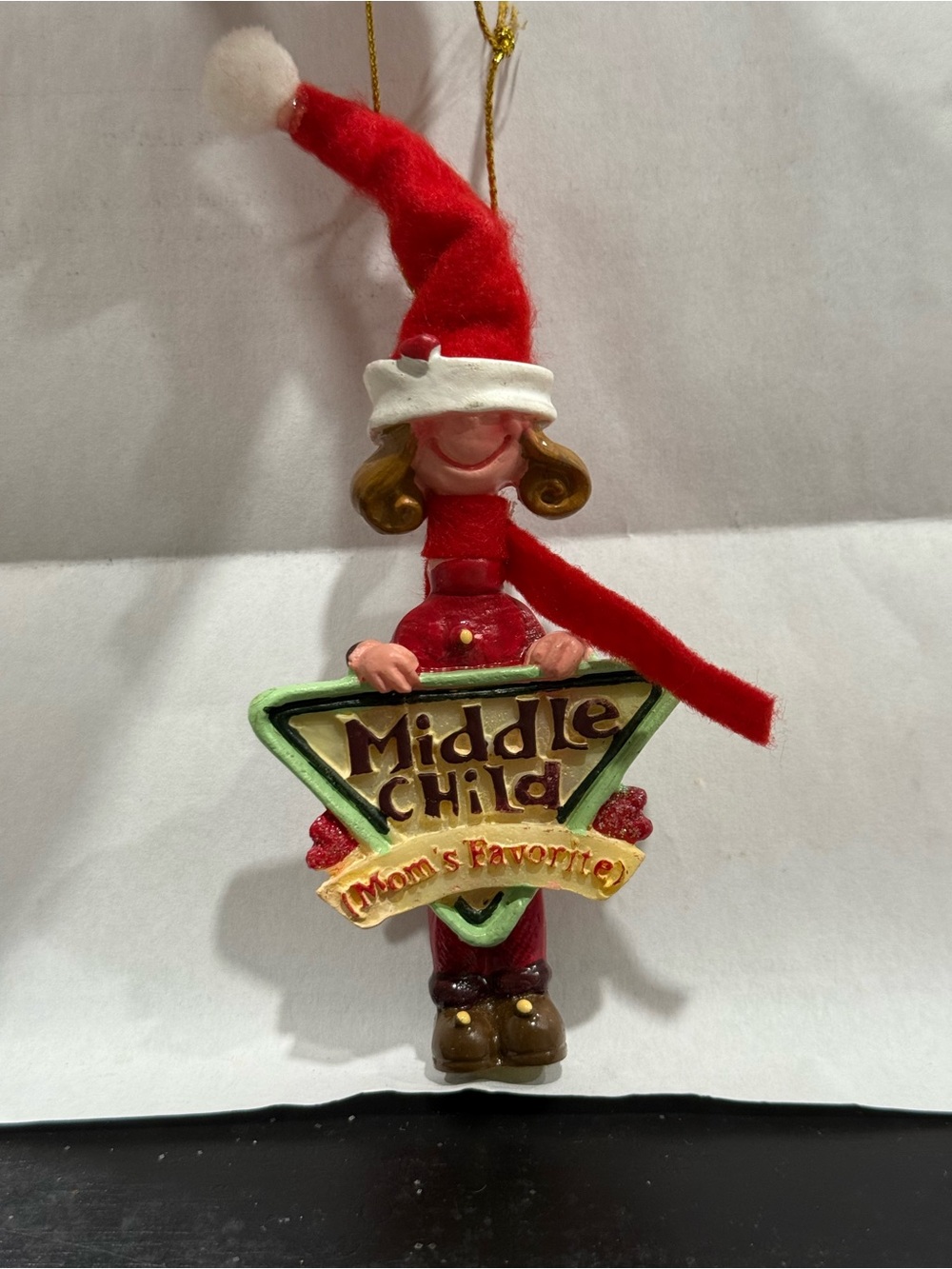 Mom’s Favorite Middle Child Ornament, 100% Resin, Includes Hanging Ribbon